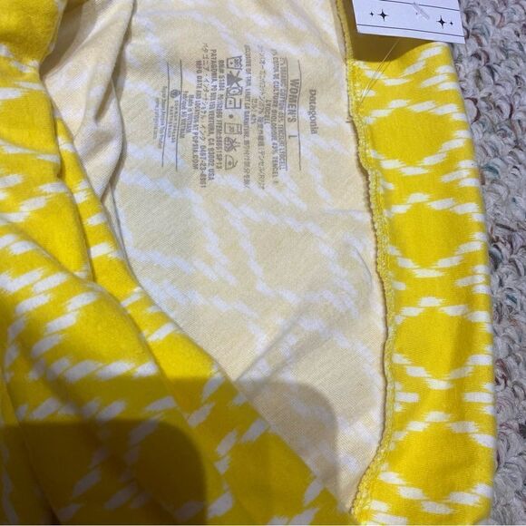 Patagona Yellow Summer Printed Ruched Cotton Tencel Lyocell Mini Skirt Size L - Picture 3 of 5
